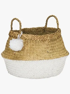 Opbevaring|KidsDepot PomPom Opbevaringskurv Large, White Hvid