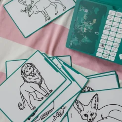 Kreativt Legetøj|Kidywolf KIDYDRAW MINI Tegnetablet LCD Verdens Dyr Grøn
