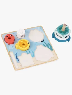 Spil & Puslespil|Kinder and Kids 2-i-1 Børnepuslespil og Stabletårn Flerfarvet