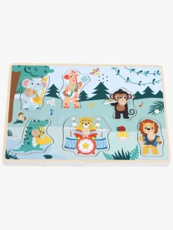 Kinder and Kids Spil & Puslespil-Knoppuslespil Vilde Dyr med Musik 6 Brikker