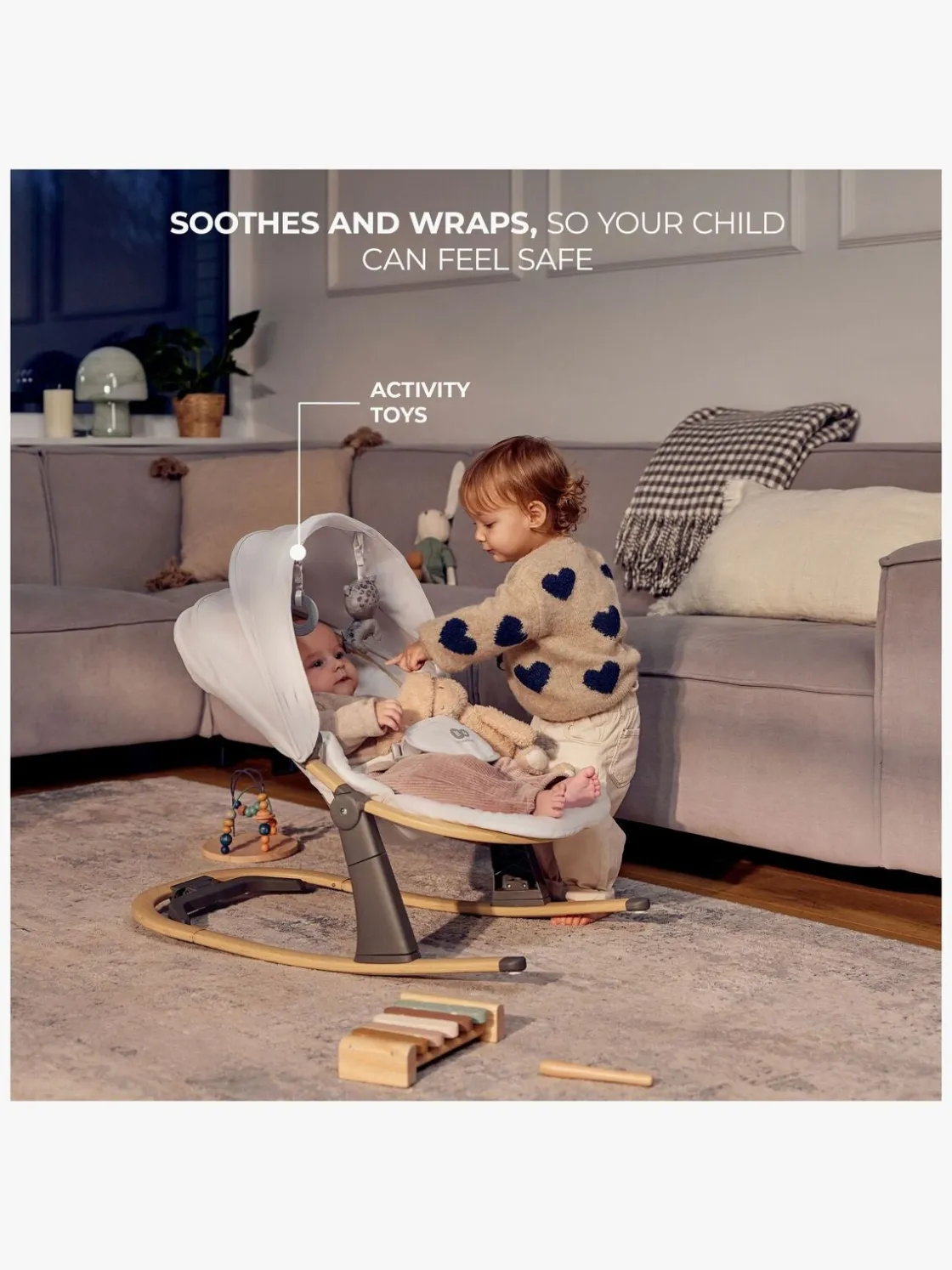 Skråstole & Babygynger|Kinderkraft ELSU Skråstol, Grå