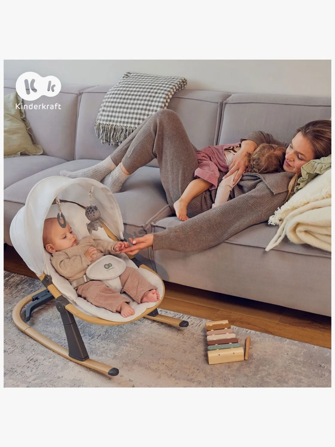 Skråstole & Babygynger|Kinderkraft ELSU Skråstol, Grå