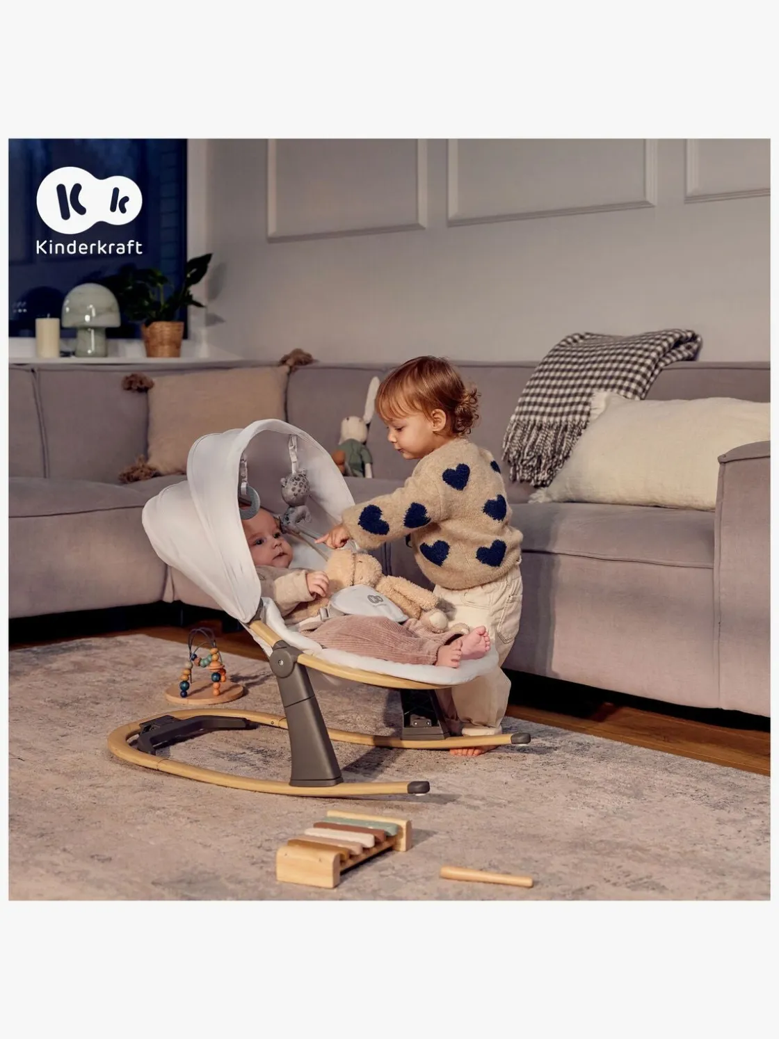 Skråstole & Babygynger|Kinderkraft ELSU Skråstol, Grå