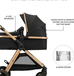 Kinderkraft Duo- & Kombivogne-ESME 2-in-1 Duovogn, Pure Black