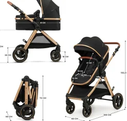 Kinderkraft Duo- & Kombivogne-ESME 2-in-1 Duovogn, Pure Black