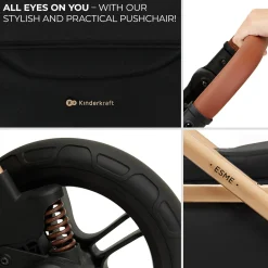 Kinderkraft Duo- & Kombivogne-ESME 2-in-1 Duovogn, Pure Black