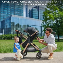 Kinderkraft Duo- & Kombivogne-ESME 2-in-1 Duovogn, Pure Black