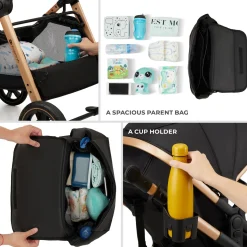 Kinderkraft Duo- & Kombivogne-ESME 2-in-1 Duovogn, Pure Black