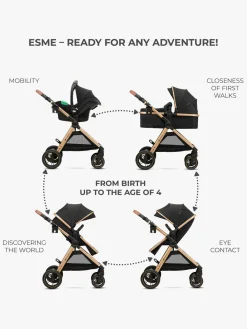 Kinderkraft Duo- & Kombivogne-ESME 2-in-1 Duovogn, Pure Black