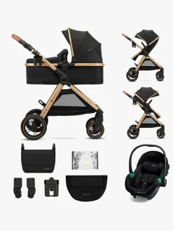 Kinderkraft Duo- & Kombivogne-ESME PRO 3-in-1 Duovogn Travelsystem, Pure Black