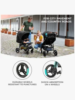 Klapvogne|Kinderkraft GRANDE PLUS Klapvogn, Pink Lyserød