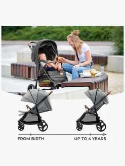 Klapvogne|Kinderkraft GRANDE PLUS Klapvogn, Pink Lyserød