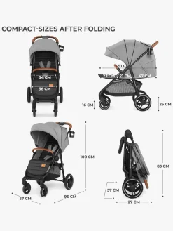 Klapvogne|Kinderkraft GRANDE PLUS Klapvogn, Pink Lyserød