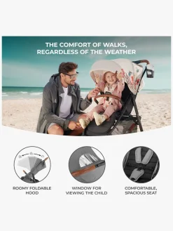 Klapvogne|Kinderkraft GRANDE PLUS Klapvogn, Pink Lyserød