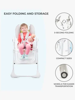 Højstole & Tilbehør|Kinderkraft Højstol Yummy, Grey Grå