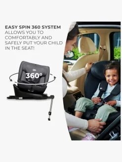 Autostole 9-36 Kg|Kinderkraft I-360 i-Size Autostol, Grey Grå