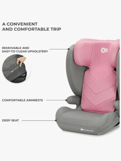 Autostole 15-36 Kg|Kinderkraft I-SPARK i-Size Autostol, Pink Lyserød/Grå