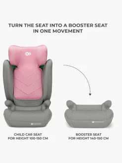 Autostole 15-36 Kg|Kinderkraft I-SPARK i-Size Autostol, Pink Lyserød/Grå