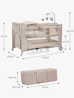Børnesenge & Tilbehør|Kinderkraft JOY 2 Weekendseng med Tilbehør, Beige