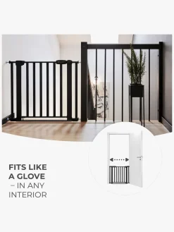 Sikkerhed|Kinderkraft LOCK&GO Sikkerhedsgitter, Black Sort