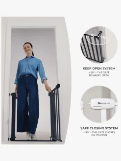 Sikkerhed|Kinderkraft LOCK&GO Sikkerhedsgitter, Black Sort