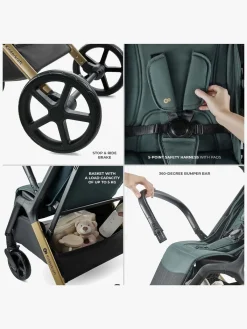 Rejseklapvogne|Kinderkraft Loom Klapvogn, Jade Green Grøn