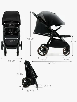 Rejseklapvogne|Kinderkraft MITZY Klapvogn, Ink Black Sort