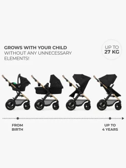 Duo- & Kombivogne|Kinderkraft MOOV 2 4-in-1 Air Duovogn, Pure Black Sort