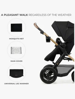 Duo- & Kombivogne|Kinderkraft MOOV 2 4-in-1 Air Duovogn, Pure Black Sort