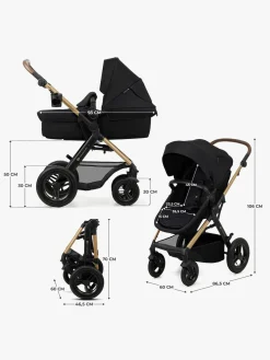 Duo- & Kombivogne|Kinderkraft MOOV 2 4-in-1 Air Duovogn, Pure Black Sort