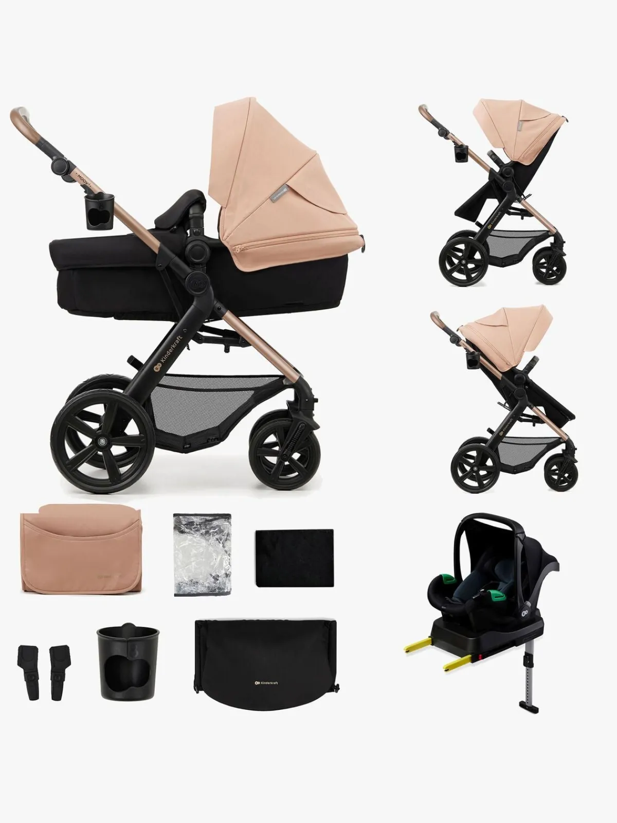 Duo- & Kombivogne|Kinderkraft MOOV 2 4-in-1 Duovogn, Sand Beige