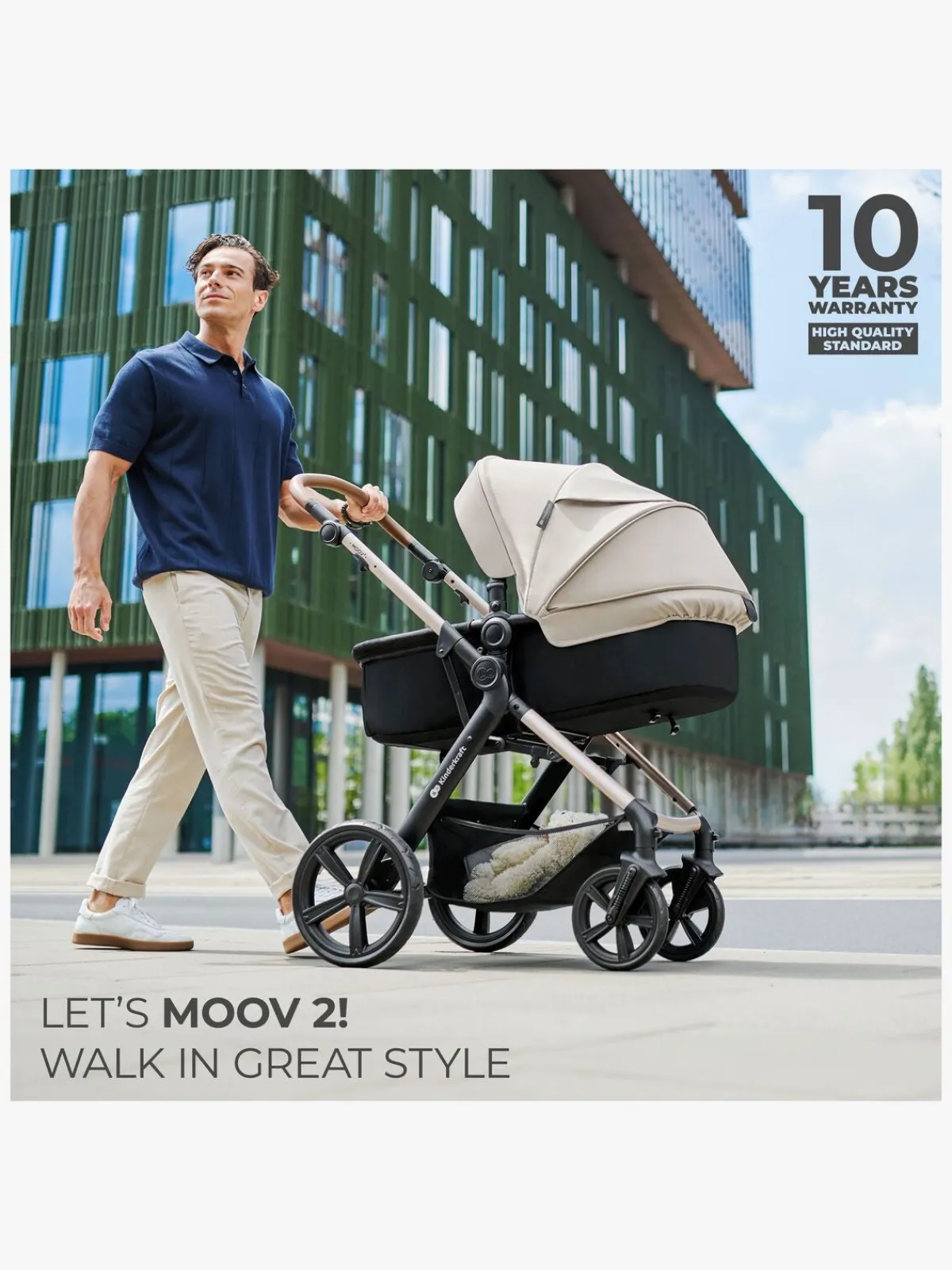 Duo- & Kombivogne|Kinderkraft MOOV 2 4-in-1 Duovogn, Sand Beige
