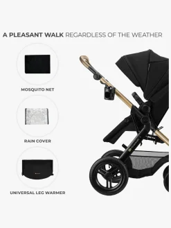 Duo- & Kombivogne|Kinderkraft MOOV 2 XL Air Kombivogn, Pure Black Sort