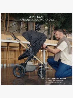 Duo- & Kombivogne|Kinderkraft MOOV 2 XL Air Kombivogn, Pure Black Sort