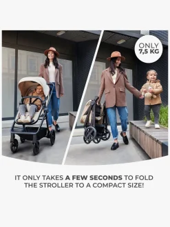 Duo- & Kombivogne|Kinderkraft NEWLY Mink Pro Kombivogn 4-i-1, Moonlight Grey Grå