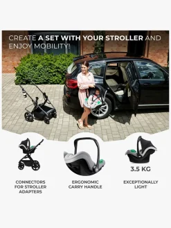 Duo- & Kombivogne|Kinderkraft NEWLY Mink Pro Kombivogn 4-i-1, Moonlight Grey Grå