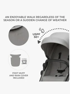 Duo- & Kombivogne|Kinderkraft NEWLY Mink Pro Kombivogn 4-i-1, Moonlight Grey Grå