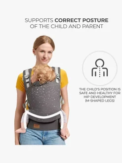 Bæreseler, Strækvikler & Bærestole|Kinderkraft NINO CONFETTI Bæresele, Grey Grå