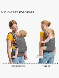 Bæreseler, Strækvikler & Bærestole|Kinderkraft NINO CONFETTI Bæresele, Grey Grå