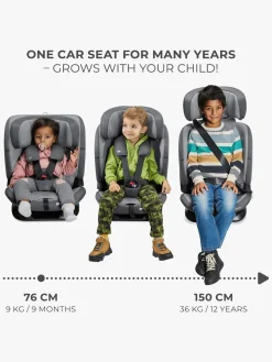 Autostole 9-36 Kg|Kinderkraft ONETO3 i-Size Autostol, Graphite Black Sort