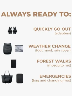 Kinderkraft Duo- & Kombivogne-Prime 2 2-in-1 Duovogn, Venezian Black