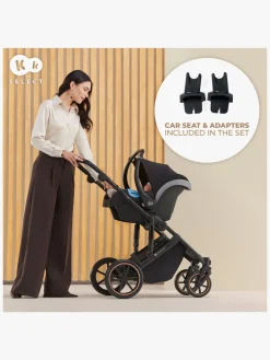 Duo- & Kombivogne|Kinderkraft PRIME 2 3-in-1 Duovogn Travelsystem inkl. Mink Pro, Venezian Black Sort