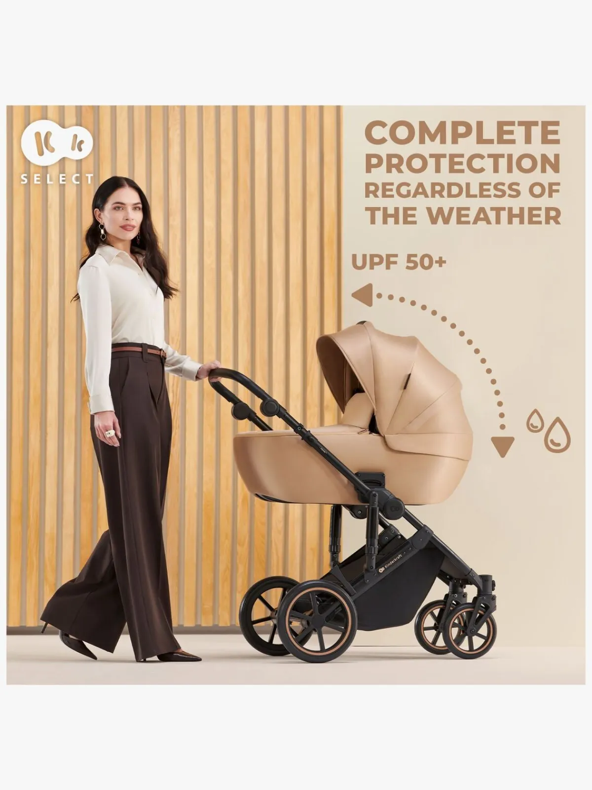 Kinderkraft Duo- & Kombivogne-Prime 2 2-in-1 Duovogn, Sandrose