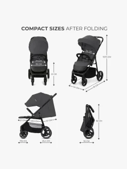 Rejseklapvogne|Kinderkraft Trig 3 Klapvogn, Granite Grey Grå