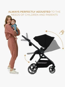 Duo- & Kombivogne|Kinderkraft YOXI 2-in-1 Duovogn, Pure Black Sort