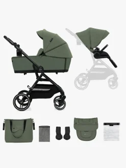 Duo- & Kombivogne|Kinderkraft YOXI 2-in-1 Duovogn, Mystic Green Grøn