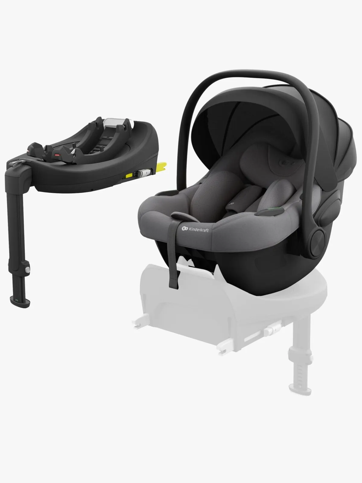Autostole 0-13 Kg|Kinderkraft I-LITE Autostol Baby inkl. Base, Cool Grey