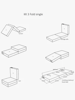 Madrasser|KlipKlap 3 Fold Single Madras, Beige