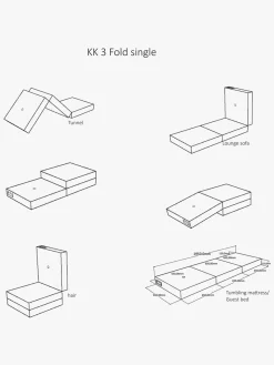 Børnesenge & Tilbehør|KlipKlap 3 Fold Single Madras, Beige