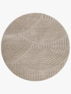 Gulvtæpper|KM Carpets Doria Zen Rundt Gulvtæppe 120, Linned Beige